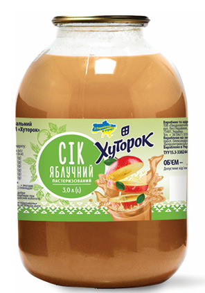 Сік яблучний натуральний ТМ "Хуторок" 3л